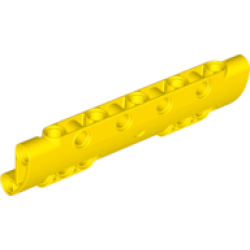 Technic, Panel Curved 11 x 3 with 10 Pin Holes through Panel Surface - Yellow Technic, Panel Curved 11 x 3 with 10 Pin Holes through Panel Surface - Yellow