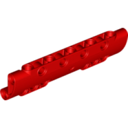 Technic, Panel Curved 11 x 3 with 10 Pin Holes through Panel Surface - Red Technic, Panel Curved 11 x 3 with 10 Pin Holes through Panel Surface - Red