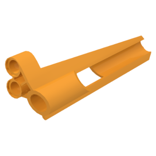 Деталь LEGO 32535 Technic, Panel Fairing # 8 Small Long, Large Hole, Side B - Medium Orange