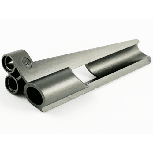 Деталь LEGO 32535 Technic, Panel Fairing # 8 Small Long, Large Hole, Side B - Pearl Dark Gray