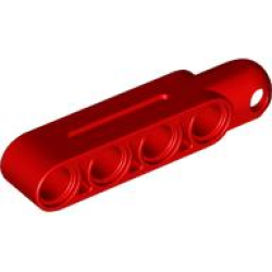 Technic, Steering Arm 5 x 1 with Tow Ball Socket Rounded, Chamfered (Type 2) - Red