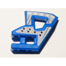 Technic, Panel RC Car Flexible Bumper Left with Black and White Lines, White Circles and Holes Pattern (Stickers) - Set 8369 - Blue