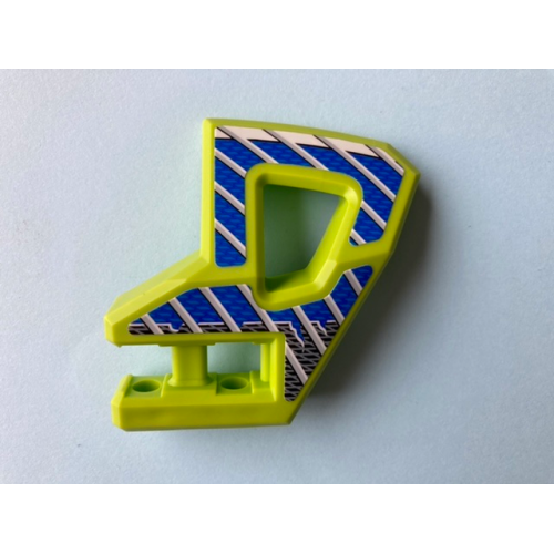 Деталь LEGO 45786pb04 Technic, Panel RC Car Flexible Bumper Left with Gray Stripes on Blue and Black Background Pattern (Stickers) - Set 8369-2 - Lime