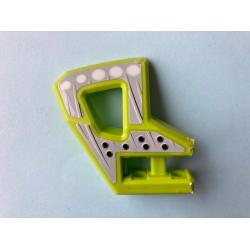 Technic, Panel RC Car Flexible Bumper Right with Black and White Lines, White Circles and Holes Pattern (Stickers) - Set 8369 - Lime Technic, Panel RC Car Flexible Bumper Right with Black and White Lines, White Circles and Holes Pattern (Stickers) - Set 8369 - Lime