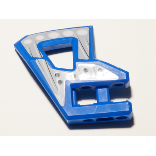 Деталь LEGO 45784pb01 Technic, Panel RC Car Flexible Bumper Right with Black and White Lines, White Circles and Holes Pattern (Stickers) - Set 8369 - Blue