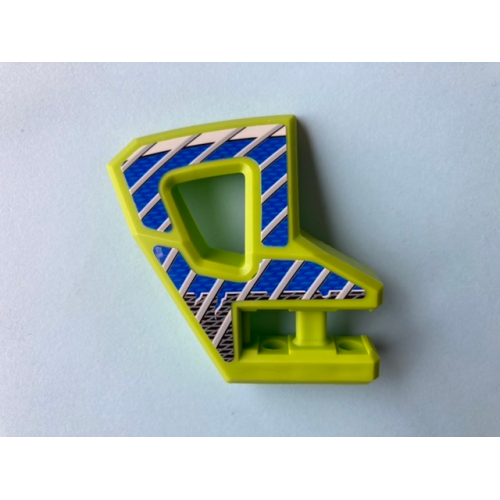 Деталь LEGO 45784pb04 Technic, Panel RC Car Flexible Bumper Right with Gray Stripes on Blue and Black Background Pattern (Stickers) - Set 8369-2 - Lime