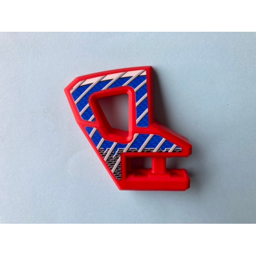 Деталь LEGO 45784pb04 Technic, Panel RC Car Flexible Bumper Right with Gray Stripes on Blue and Black Background Pattern (Stickers) - Set 8369-2 - Red