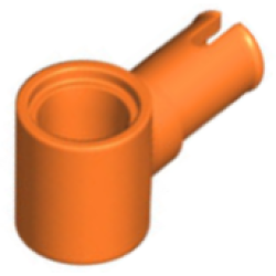 Technic, Pin with Friction Ridges and Pin Hole - Orange Technic, Pin with Friction Ridges and Pin Hole - Orange