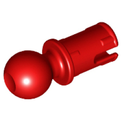 Technic, Pin with Friction Ridges and Tow Ball (Undetermined Type) - Red Technic, Pin with Friction Ridges and Tow Ball (Undetermined Type) - Red