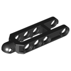 Technic, Steering Arm 6.5 x 2 with Tow Ball Socket Rounded, Chamfered - Black