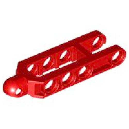 Деталь LEGO 32195b Technic, Steering Arm 6.5 x 2 with Tow Ball Socket Rounded, Chamfered - Red