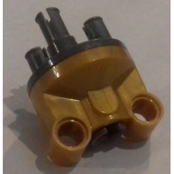 Technic, Steering Axle with 2 Pin Holes with Dark Bluish Gray Wheel Hub 3 Pins Round (11950 / 92909) - Pearl Gold Technic, Steering Axle with 2 Pin Holes with Dark Bluish Gray Wheel Hub 3 Pins Round (11950 / 92909) - Pearl Gold