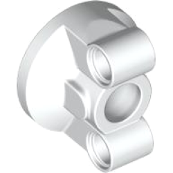 Technic, Steering, Wheel Hub Holder with 2 Pin Holes - White Technic, Steering, Wheel Hub Holder with 2 Pin Holes - White