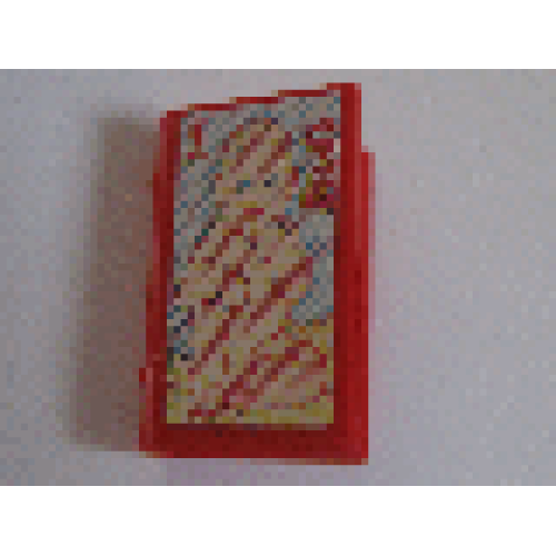 Деталь LEGO 33009pb008 Minifigure, Utensil Book 2 x 3 with Baby Pattern (Stickers) - Sets 3112 / 3241 - Red